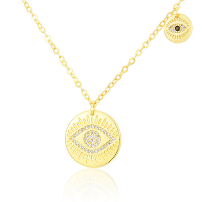 Cadena unisex con ojo dorado y ojo malvado