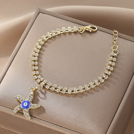 Blue Evil Eye Bracelet Palm Sea Star